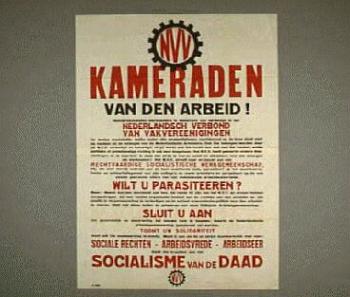 NVV affiche: 'Kameraden van den arbeid!'